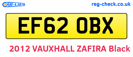 EF62OBX are the vehicle registration plates.