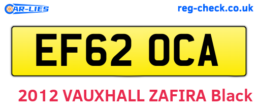 EF62OCA are the vehicle registration plates.