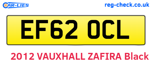 EF62OCL are the vehicle registration plates.