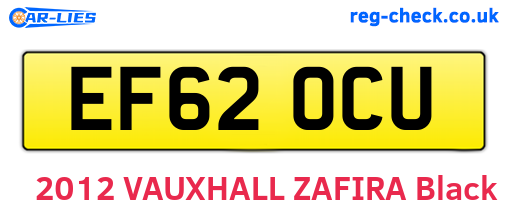 EF62OCU are the vehicle registration plates.