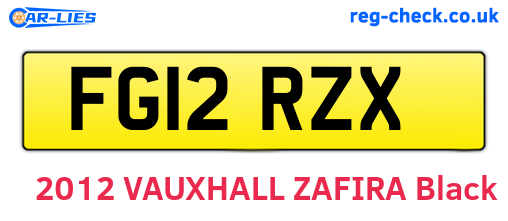 FG12RZX are the vehicle registration plates.