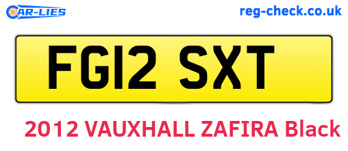 FG12SXT are the vehicle registration plates.