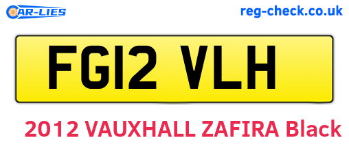 FG12VLH are the vehicle registration plates.