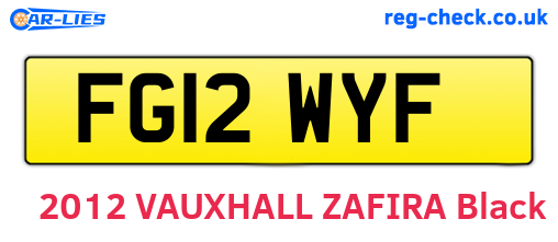 FG12WYF are the vehicle registration plates.