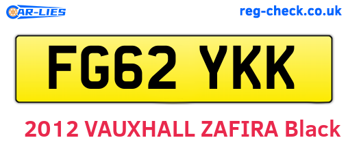 FG62YKK are the vehicle registration plates.