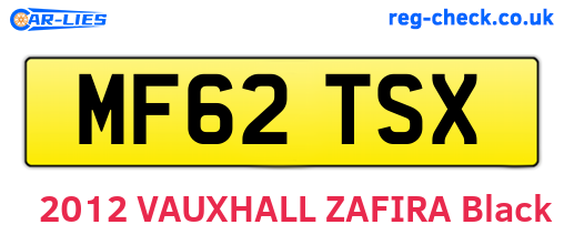 MF62TSX are the vehicle registration plates.