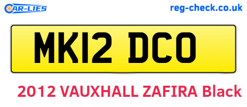 MK12DCO are the vehicle registration plates.