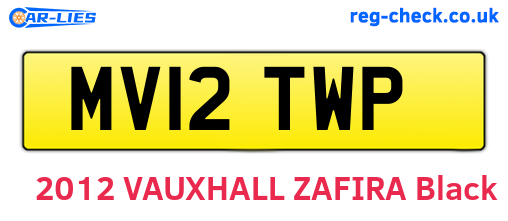 MV12TWP are the vehicle registration plates.
