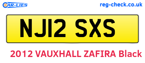 NJ12SXS are the vehicle registration plates.