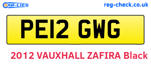 PE12GWG are the vehicle registration plates.