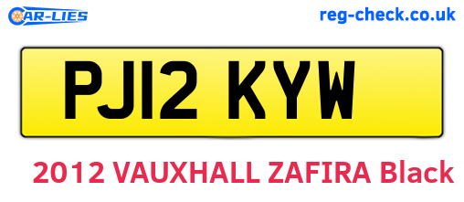 PJ12KYW are the vehicle registration plates.