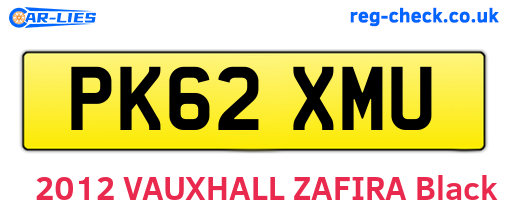 PK62XMU are the vehicle registration plates.