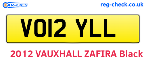 VO12YLL are the vehicle registration plates.