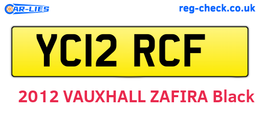 YC12RCF are the vehicle registration plates.