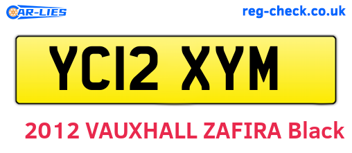 YC12XYM are the vehicle registration plates.