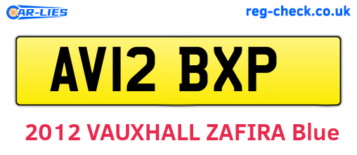 AV12BXP are the vehicle registration plates.