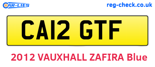 CA12GTF are the vehicle registration plates.
