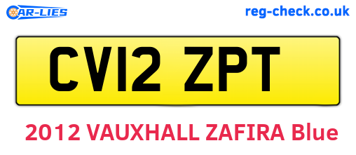 CV12ZPT are the vehicle registration plates.