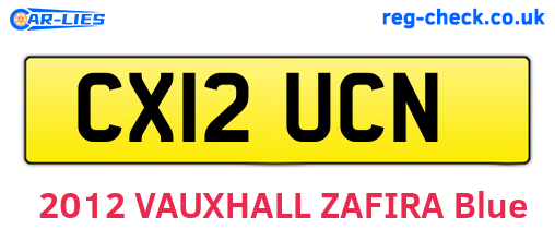 CX12UCN are the vehicle registration plates.