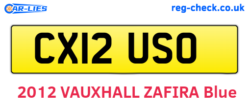CX12USO are the vehicle registration plates.