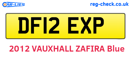 DF12EXP are the vehicle registration plates.