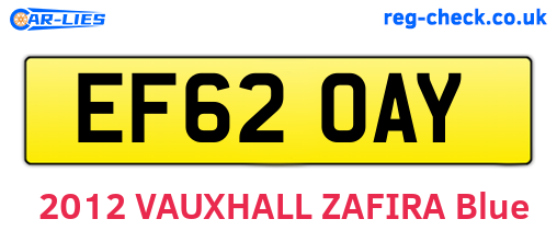 EF62OAY are the vehicle registration plates.