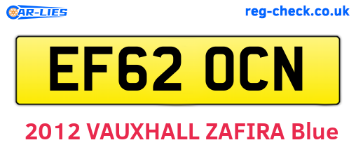 EF62OCN are the vehicle registration plates.