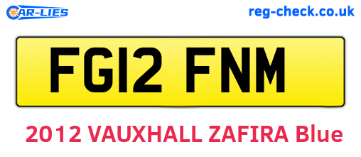 FG12FNM are the vehicle registration plates.