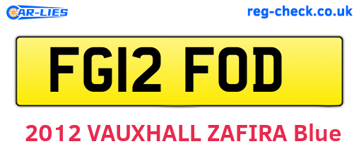 FG12FOD are the vehicle registration plates.