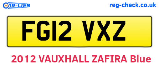 FG12VXZ are the vehicle registration plates.