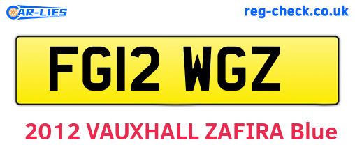 FG12WGZ are the vehicle registration plates.