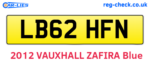 LB62HFN are the vehicle registration plates.