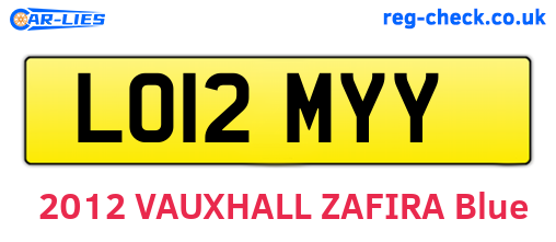 LO12MYY are the vehicle registration plates.