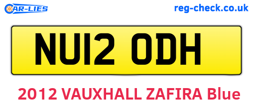 NU12ODH are the vehicle registration plates.