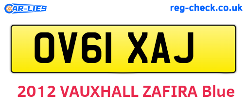OV61XAJ are the vehicle registration plates.