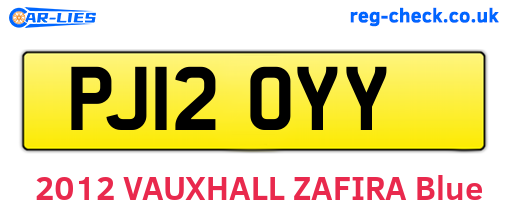 PJ12OYY are the vehicle registration plates.