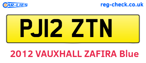 PJ12ZTN are the vehicle registration plates.