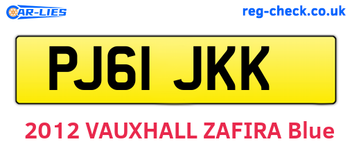 PJ61JKK are the vehicle registration plates.