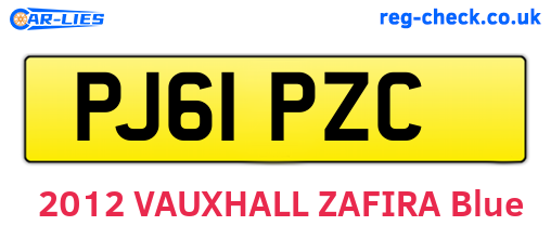 PJ61PZC are the vehicle registration plates.