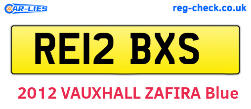 RE12BXS are the vehicle registration plates.