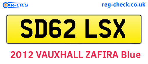 SD62LSX are the vehicle registration plates.