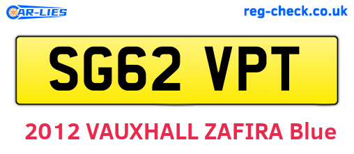 SG62VPT are the vehicle registration plates.