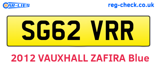 SG62VRR are the vehicle registration plates.