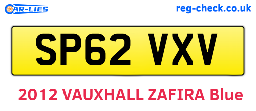 SP62VXV are the vehicle registration plates.
