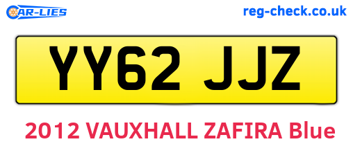YY62JJZ are the vehicle registration plates.