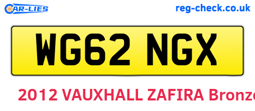 WG62NGX are the vehicle registration plates.