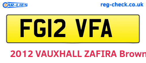FG12VFA are the vehicle registration plates.