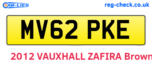 MV62PKE are the vehicle registration plates.