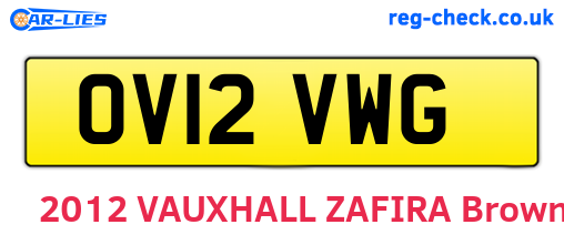 OV12VWG are the vehicle registration plates.