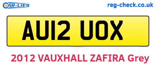 AU12UOX are the vehicle registration plates.